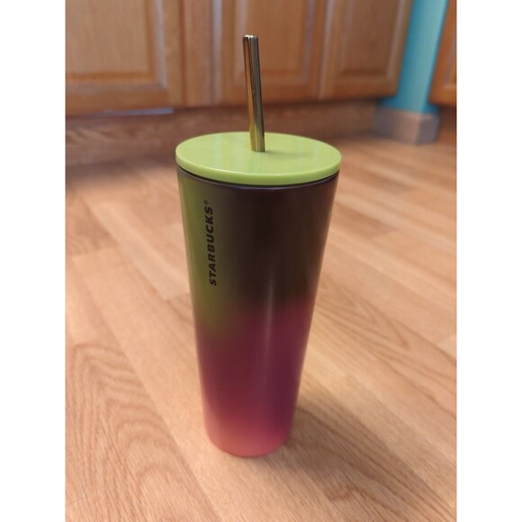 Starbucks Stainless Steel Tumbler Ombre Purple Pink Green Lime Berry 24 Oz 2022 - Picture 2 of 11
